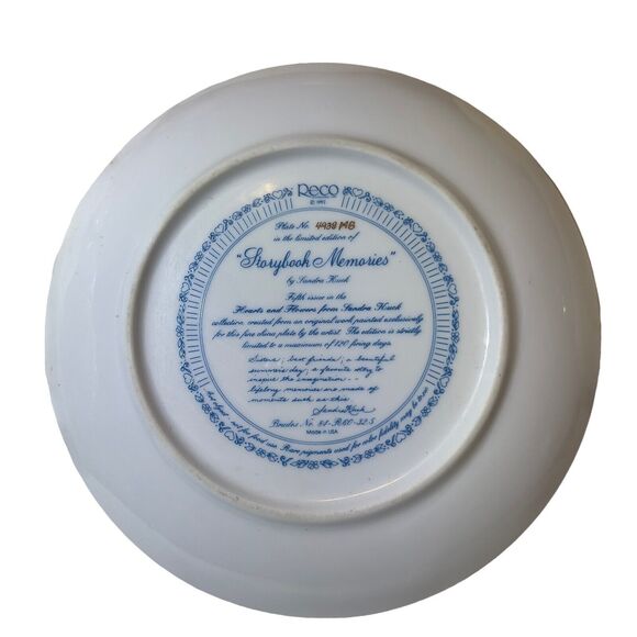 VTG 1992 Reco Storybook Memories Limited‎ Edition Collector Plate  Sandra Kuck - Picture 2 of 6